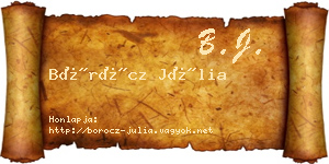 Böröcz Júlia névjegykártya