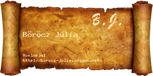 Böröcz Júlia névjegykártya