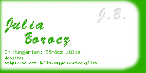 julia borocz business card